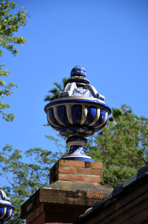 Architectural detail from typical Andalusian architecture in Seville, Spain