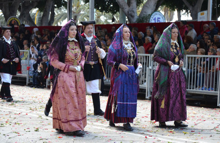 Cagliari, Sardinia 05.01.2019: Religious procession of St. Efisio