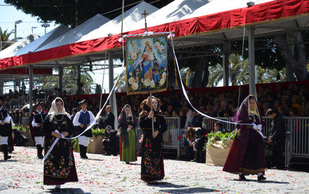 Cagliari, Sardinia 05.01.2019: Religious procession of St. Efisio