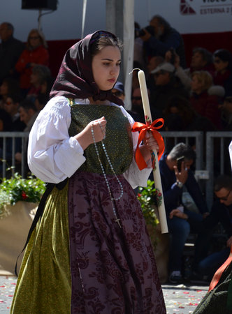 Cagliari, Sardinia 05.01.2019: Religious procession of St. Efisio