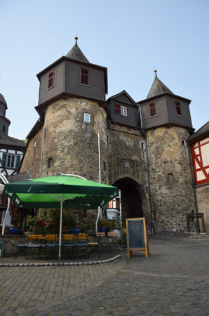 Braunfels, Germany 08.08.2020: Gate tower in Braunfels, Germanyのeditorial素材
