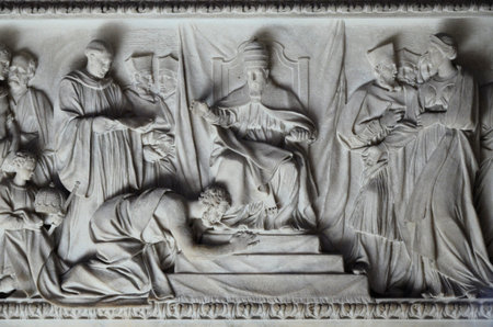 Rome, Italy 04.09.2020: Tomb of Countess Matilda of Tuscany by Berniniのeditorial素材