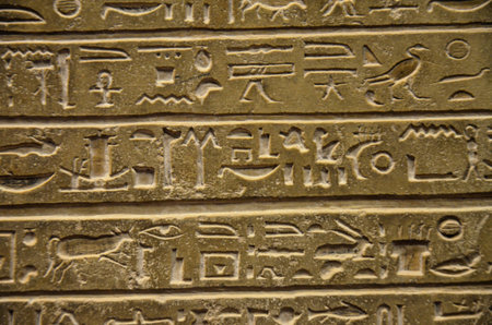 Rome, Italy 09.04.2020: Stela dedicated to the god Khonsu, sandstone, Thebes, Roman Period,...