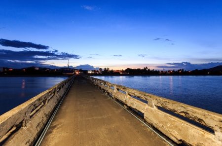 sunset jetty chumphon thailandの写真素材