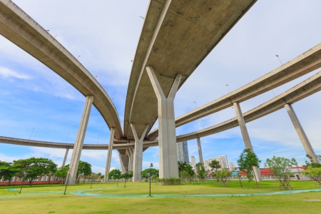 bridge structure for support transport cross ring road の写真素材