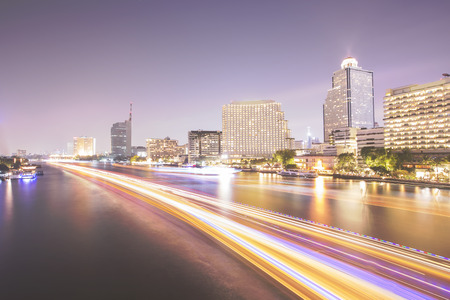 night city with Chao para riverのeditorial素材
