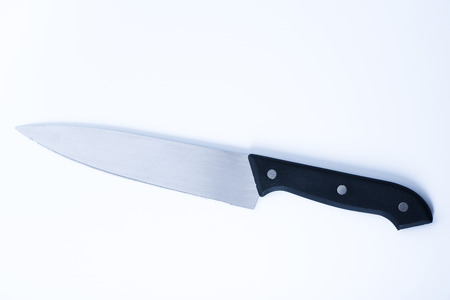 Cooking knives black handle on white backgroundの写真素材