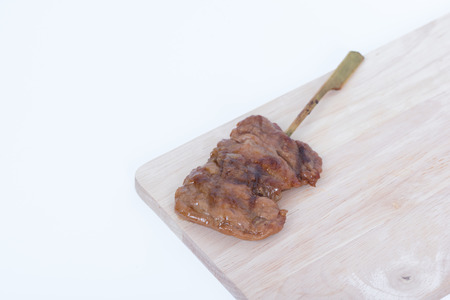 Grill pork Thai Traditional Food on wood backgroundの写真素材