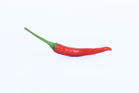 Red chili pepper isolated on a white backgroundの写真素材
