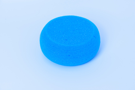 Sponge clean body on white backgroundの写真素材