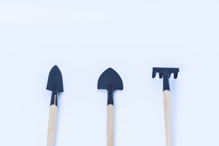 mini garden tool on white backgroudの写真素材