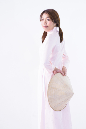 Beautiful woman vietnam culture traditional dress,traditional costumeの写真素材