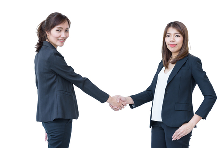 businessman check hand when business successの写真素材