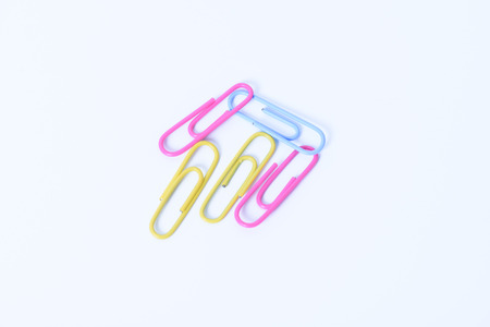 Paper clip on white backgroundの写真素材