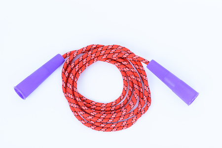 skipping rope ,rope jumping isolated on whiteの写真素材
