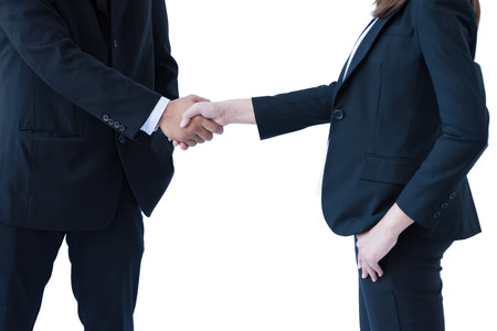 businessman check hand when business successの写真素材