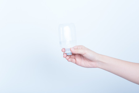 hand holding saline bag for Health care in hospitalの写真素材