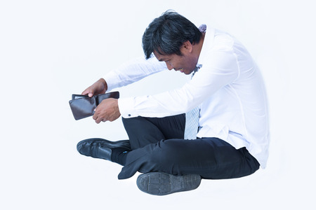 businessman loses money ,fail conceptの写真素材