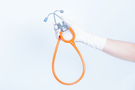 hand holding stethoscope of Medical doctorの写真素材