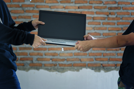 Hacker stealing password and identity, computer crime conceptの写真素材