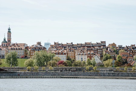 City over the river. Warsaw over the Vistula. The old town is the Polish and Viennese Boulevards....