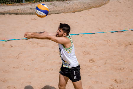 15-05-2021 - Konstancin-Jeziorna. Poland. Beach Volleyball. Wawa Wake. athlete playing beachvolleyball.のeditorial素材