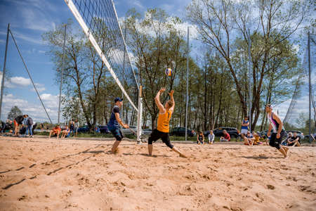 15-05-2021 - Konstancin-Jeziorna. Poland. Beach Volleyball. Wawa Wake. athlete playing beachvolleyball.のeditorial素材