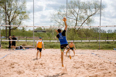 15-05-2021 - Konstancin-Jeziorna. Poland. Beach Volleyball. Wawa Wake. athlete playing beachvolleyball.のeditorial素材