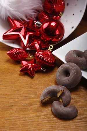 cookies for santa on tableの写真素材