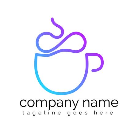 Infinity coffee logo template for personal or company purpose. Easy to edit and use. Font : Raleway.のイラスト素材