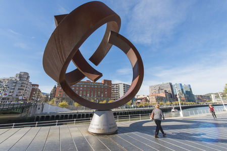 Bilbao, Basque country, Spain, October 30: metal structure in Bilbao.のeditorial素材