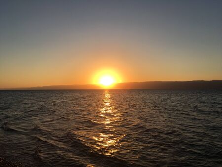 Sunset over the red seaの写真素材