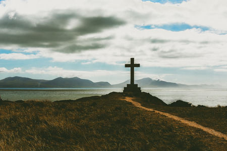 Beautiful Scenic Landscape Seascape Hills Mountains Sea Ocean Nature Conceptの写真素材