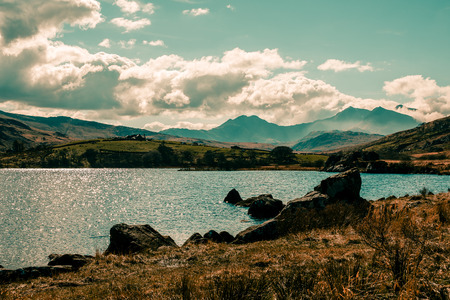 Beautiful Scenic Landscape Seascape Hills Mountains Sea Ocean Nature Conceptの写真素材