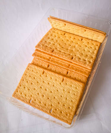 Delicious biscuits made from medium flour are placed on the table and ready to eatの写真素材