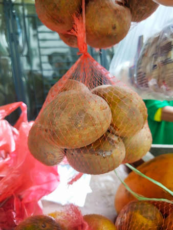 Fresh potatoes below from the market and sold by mobile vendors in Jakarta, Indonesiaの写真素材