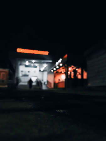 Blur light from an entry point to the train station in Jakarta, Indonesiaの写真素材
