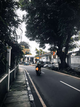 The condition of the highway in the morning in Jakarta, Indonesia, during the weekend.の写真素材