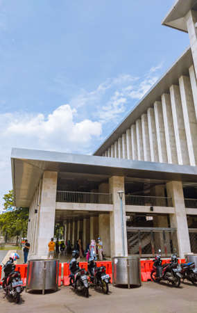 Central Jakarta, Indonesia - April 5th, 2021: The largest mosque in Southeast Asia if you take a closer look.のeditorial素材