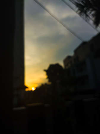 Beautiful sunset in the afternoon, in the city of Jakarta, Indonesia