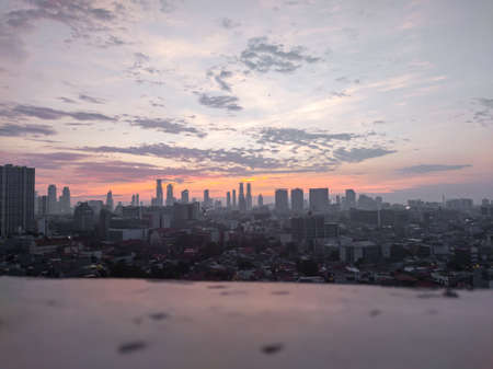 Beautiful sunsets in urban areas, to be precise in the capital city of Indonesia, Jakarta.の写真素材