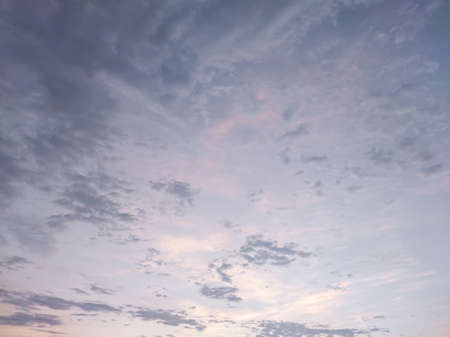 Blue sky and clouds exposed to the sunset, in the city of jakarta indonesiaの写真素材