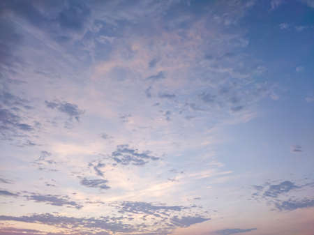 Blue sky and clouds exposed to the sunset, in the city of jakarta indonesiaの写真素材