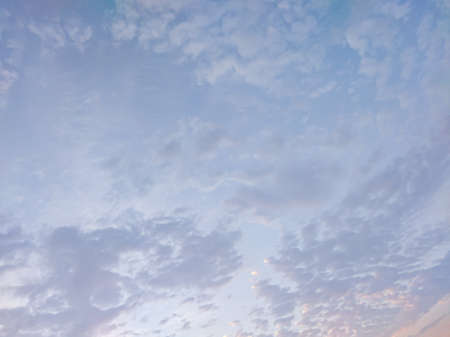 Blue sky and clouds exposed to the sunset, in the city of jakarta indonesiaの写真素材