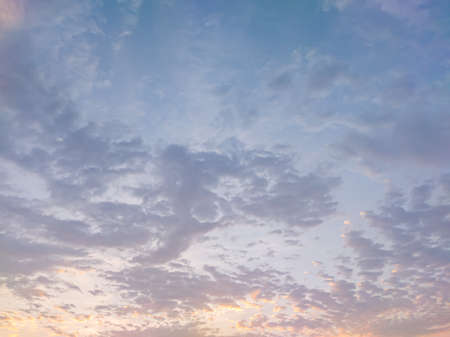 Blue sky and clouds exposed to the sunset, in the city of jakarta indonesiaの写真素材
