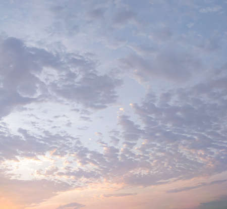 Blue sky and clouds exposed to the sunset, in the city of jakarta indonesiaの写真素材