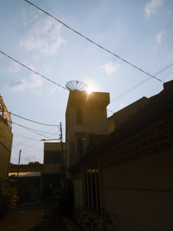 The beauty of the sky and the sun in the hallway of the residents' houses