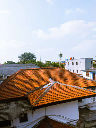 Housing seen from the roof during the day in jakarta indonesiaの写真素材