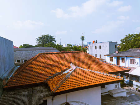 Housing seen from the roof during the day in jakarta indonesiaの写真素材