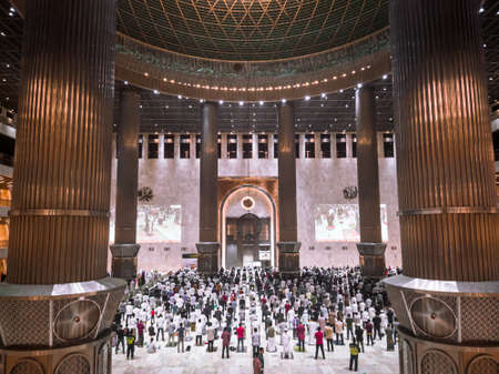 Muslim pilgrims from all over the world gathered to perform Umrah or Hajj at the Haram Mosque in...